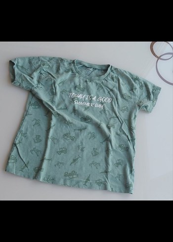 Gri Baskılı Erkek Çocuk Kısa Kollu Tişört 5 adet karsk - Görsel 4