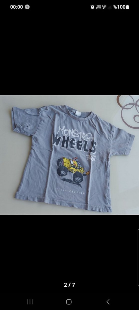 Gri Baskılı Erkek Çocuk Kısa Kollu Tişört 5 adet karsk - Görsel 3