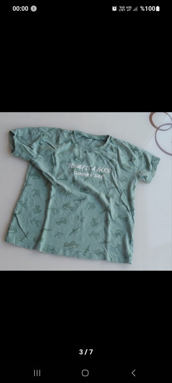 Gri Baskılı Erkek Çocuk Kısa Kollu Tişört 5 adet karsk - Görsel 4