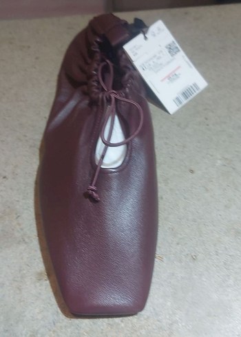 Bordo Deri Kadın Babet - Görsel 6