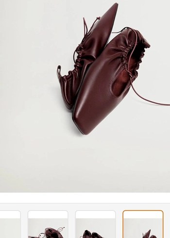 Bordo Deri Kadın Babet - Görsel 5