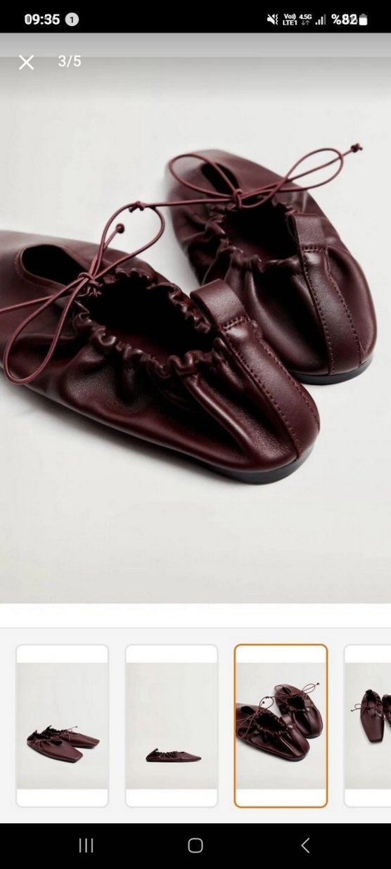 Bordo Deri Kadın Babet - Görsel 3