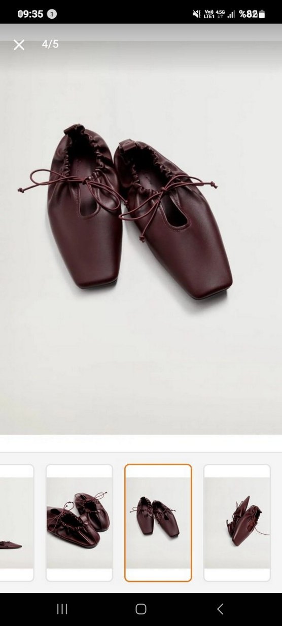 Bordo Deri Kadın Babet - Görsel 4