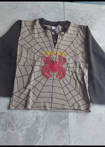 Erkek Çocuk Gri Baskılı Uzun Kollu kazak - Görsel 2