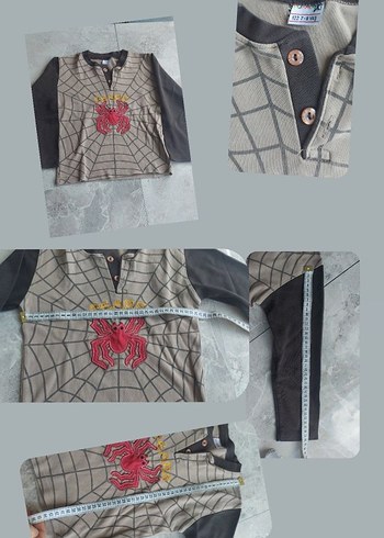 Erkek Çocuk Gri Baskılı Uzun Kollu kazak - Görsel 5