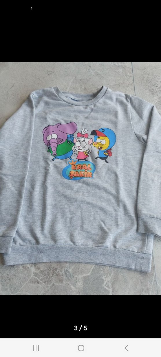 Erkek Çocuk Gri Baskılı Uzun Kollu kazak - Görsel 3