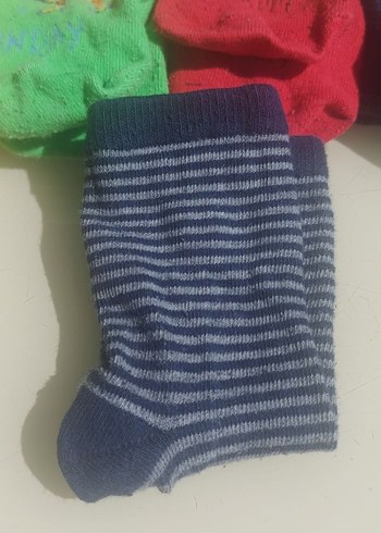 Çocuk Çok Renkli Desensiz Çorap Seti - Görsel 2