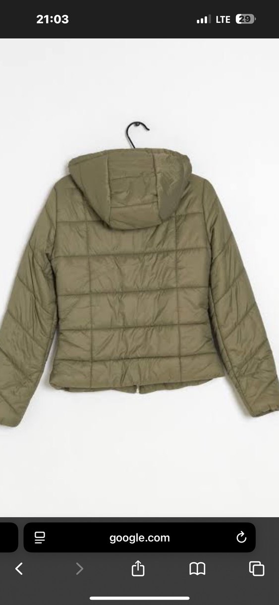 BERSHKA Haki Kapüşonlu Kadın Mont - Görsel 2