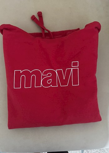 Mavi Kırmızı Kapüşonlu Sweatshirt - Görsel 3