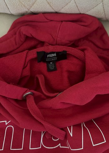 Mavi Kırmızı Kapüşonlu Sweatshirt - Görsel 4