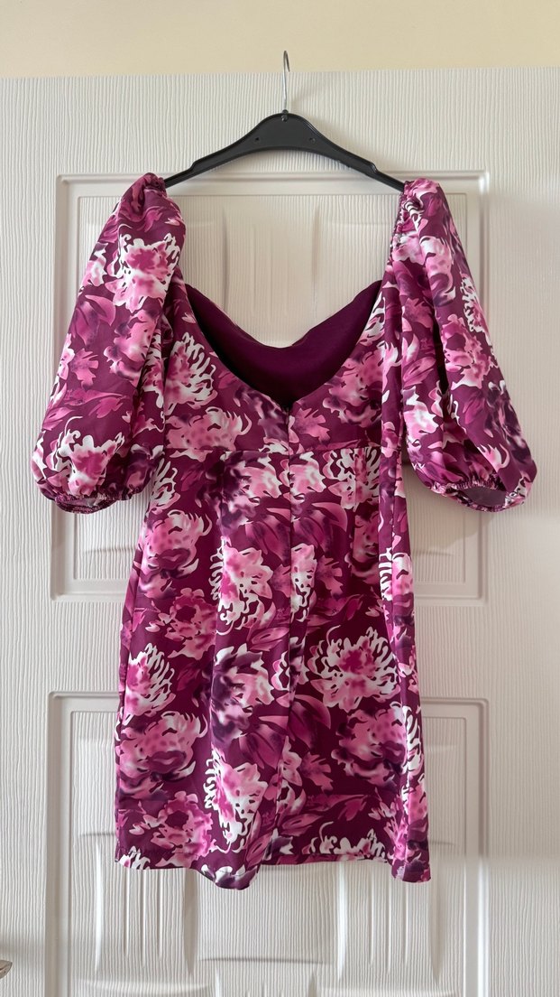 Pembe V Yaka Mini Fitted Elbise - Görsel 2