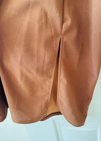 Kahverengi Drapeli Uzun Kadın Elbise - Görsel 5