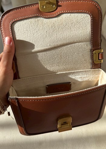 Klasik Şıklıkta Kahverengi Deri Kadın Çanta - Görsel 4