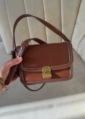 Klasik Şıklıkta Kahverengi Deri Kadın Çanta - Görsel 2