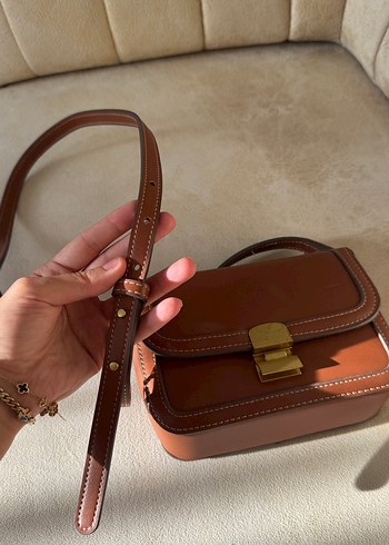 Klasik Şıklıkta Kahverengi Deri Kadın Çanta - Görsel 3