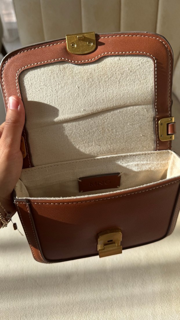 Klasik Şıklıkta Kahverengi Deri Kadın Çanta - Görsel 4