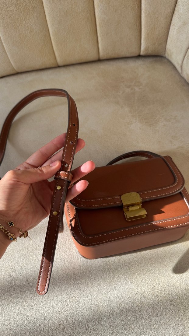 Klasik Şıklıkta Kahverengi Deri Kadın Çanta - Görsel 3