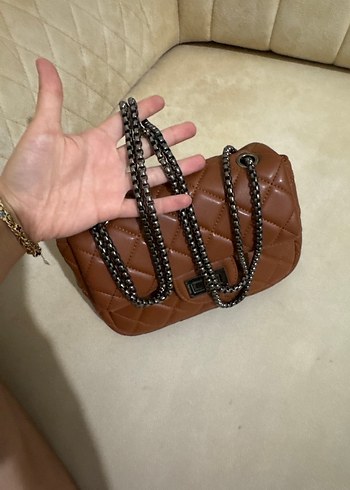 Kahverengi Deri Kapitone Kadın Çanta - Görsel 3