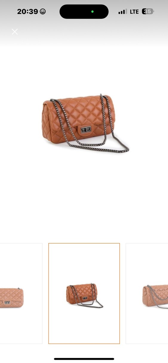 Kahverengi Deri Kapitone Kadın Çanta - Görsel 5