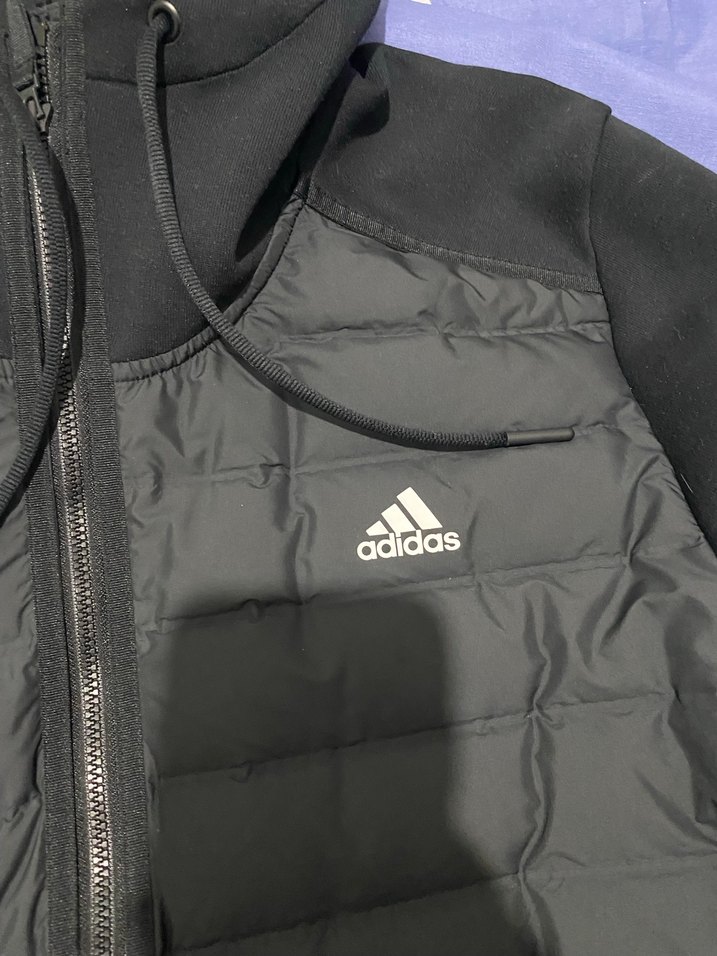 Siyah Adidas Kapüşonlu Erkek Mont - Görsel 2