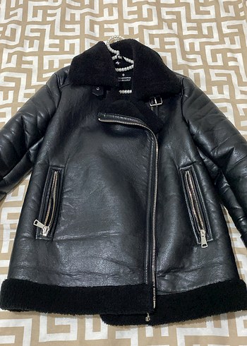 Stradivarius deri ceket - Görsel 2