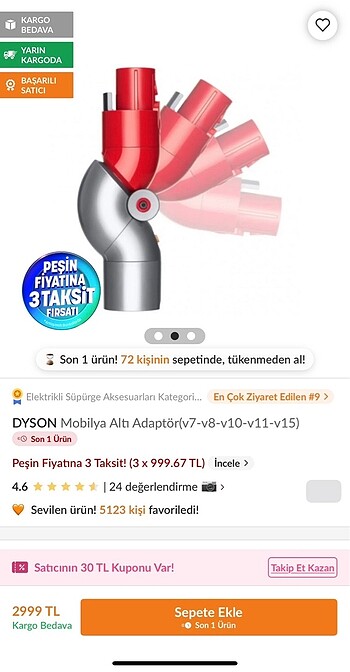 Dyson Dyson mobilya altı adaptörü