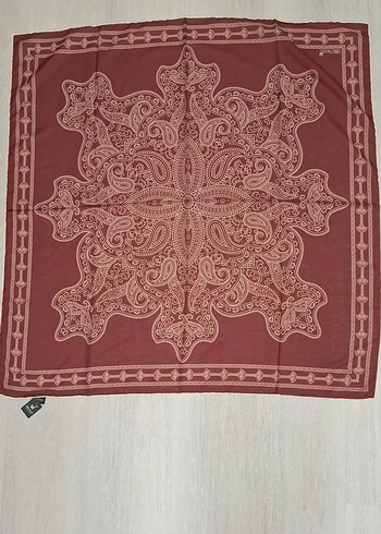 Bordo İpek Görünümlü Kadın Eşarp - Görsel 2