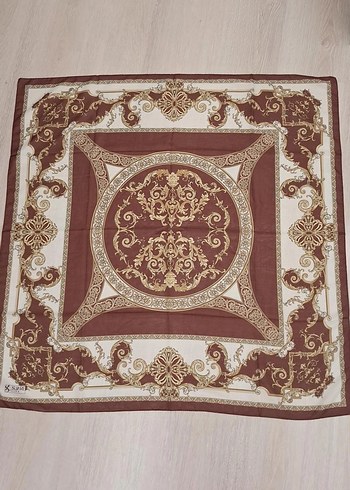 Kahverengi Parlak Kadın Eşarp - Görsel 2