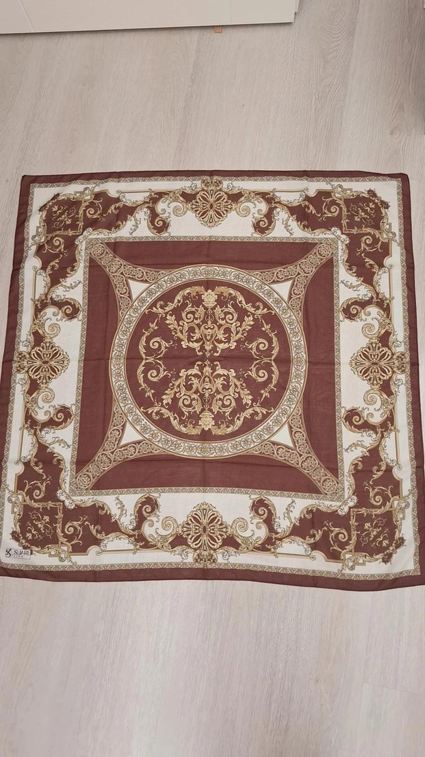 Kahverengi Parlak Kadın Eşarp - Görsel 2