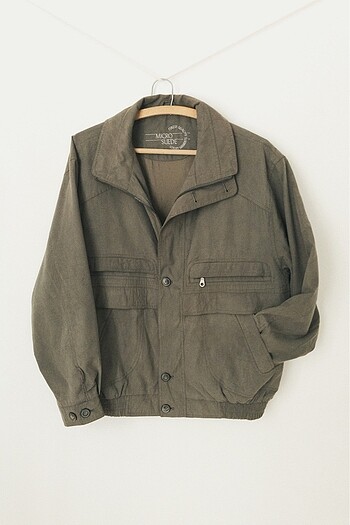 Avrupa Vintage Micro Süet Bomber