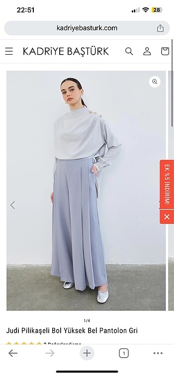 Gri pantalon palazzo bol