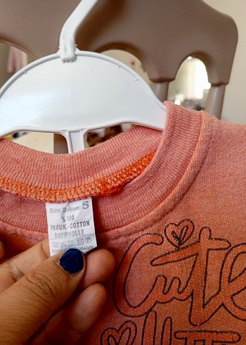 24-36 Ay Beden Kız Çocuk Pembe Baskılı Sweatshirt