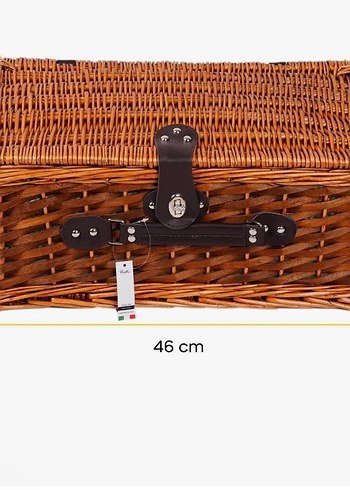 Yeşil Renkli Hasır Piknik Sepeti italyan piknik seti - Görsel 5