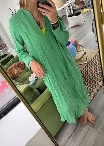 xs Beden yeşil Renk Zara kaftan elbise