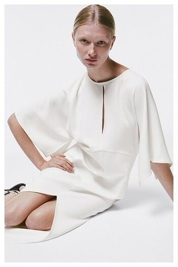 xs Beden beyaz Renk MASSIMO DUTTI ELBİSE