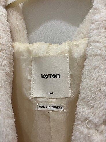 xs Beden beyaz Renk Koton Peluş Ceket