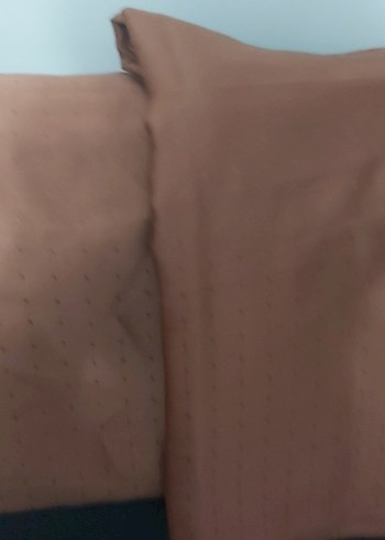 kahverengi 2 adet fon perde duz - Görsel 3