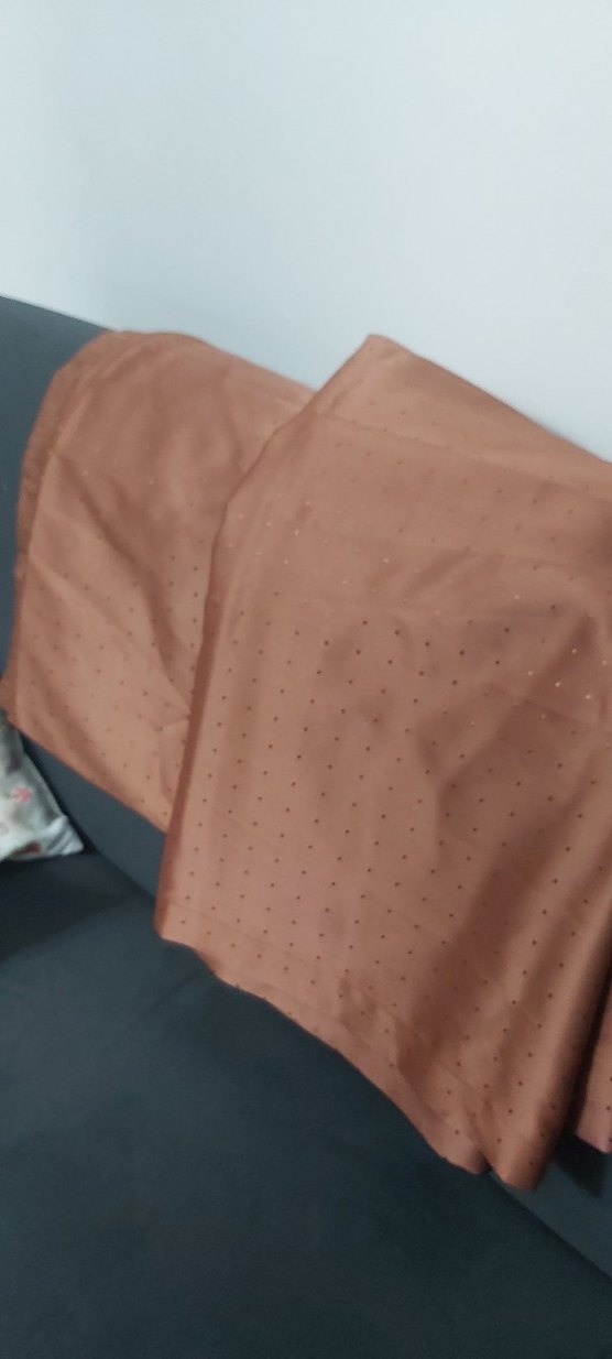 kahverengi 2 adet fon perde duz - Görsel 5