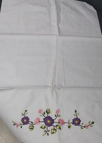 Nakışlı Mor Çiçek Desenli Mutfak Havlusu - Görsel 4