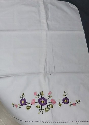 Nakışlı Mor Çiçek Desenli Mutfak Havlusu - Görsel 5