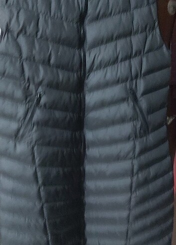 m Beden siyah Renk Kapşonlu uzun şişme yelek