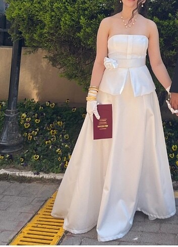 Nikah elbise set elbise kep eldiven dahil