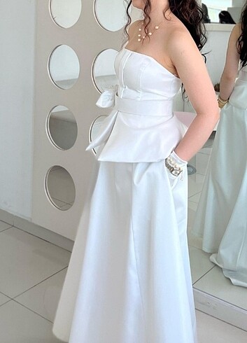 xs Beden Nikah elbise set elbise kep eldiven dahil