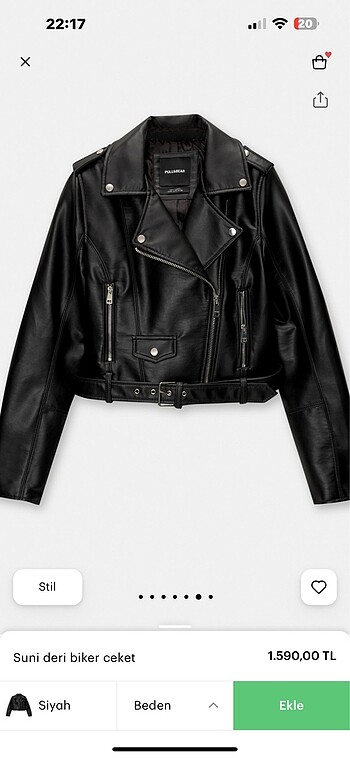 Suni Deri Biker Ceket