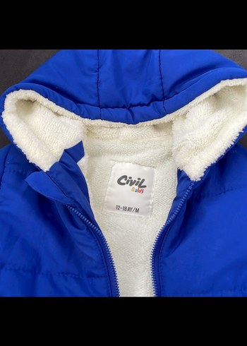 Mavi Kapüşonlu Erkek Çocuk Mont - Görsel 2