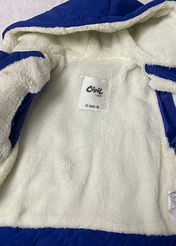 Kapüşonlu Erkek Çocuk Mavi Mont - Görsel 3