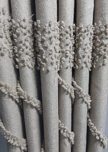 Bej Gri Çizgili Konvansiyonel fon Perde - Görsel 2