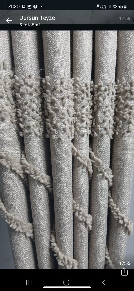 Bej Gri Çizgili Konvansiyonel fon Perde - Görsel 2