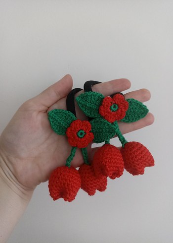 Çiçek Desenli Örgü Renkli Çocuk Toka Seti - Görsel 2