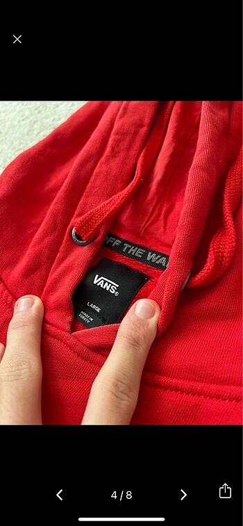 l Beden kırmızı Renk Vans Hoodie
